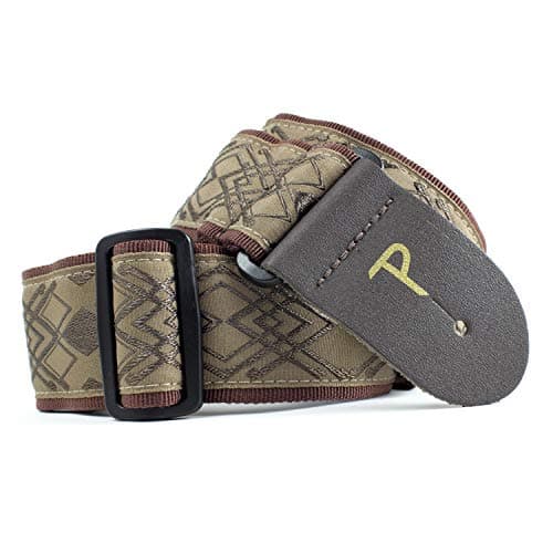 Perri’s Leathers Ltd. Jacquard Adjustable Guitar Strap - Made in Canada — Army Green