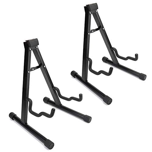 Foraineam 2 Pack Guitar Stand - Universal A-frame Folding Stand with Secure Lock