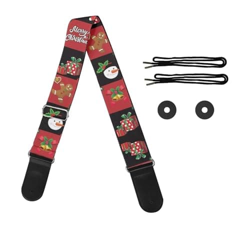 GLENLCWE Adjustable Strap for Acoustic, Electric & Bass Guitars — Merry Christmas