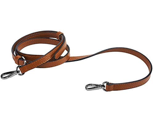 Full Grain Genuine Leather Strap for Crossbody Handbags - LIVE UP — Brown-grey Buckles