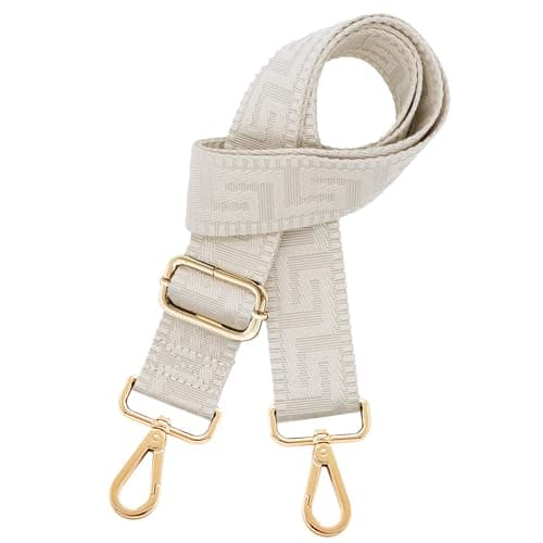 Kolti Wide Adjustable Canvas Crossbody Shoulder Strap Handbag — Gold buckle-456