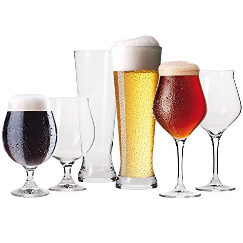 Krosno Beer Glass Set: 2x 14.2 oz, 4x 16.9 oz, Craft Pilsner Ale IPA