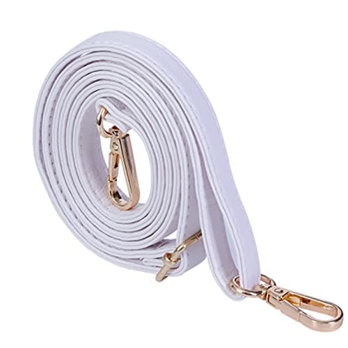 Xiazw Adjustable Soft PU Leather Shoulder Crossbody Purse Bag Strap Replacement — White - Gold