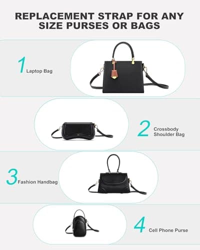 SEAVILIA Genuine Leather Purse Strap Replacement Handmade Shoulder Crossbody Bag Strap