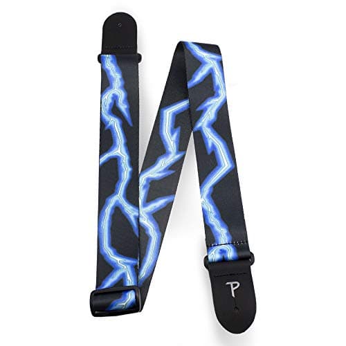 Perri's Blue Lightning Polyester Adjustable Guitar Strap 39-58"