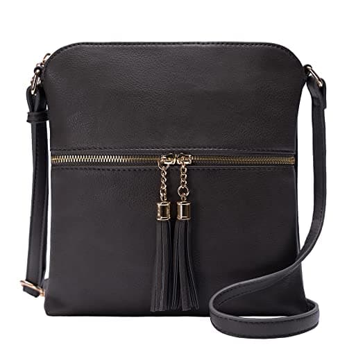 Solene Women's Lightweight Tassel Crossbody Purse, Perfect Daily and Travel Bag — Charcoal Gray5