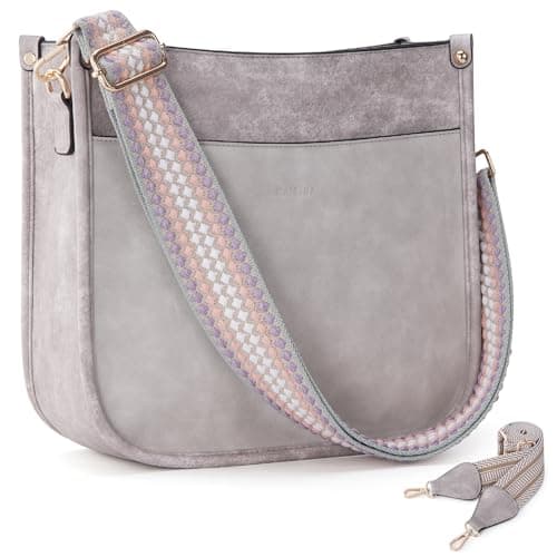 Caitina Women's Vegan Leather Adjustable Strap Crossbody Hobo Purse — A25-zs Beige