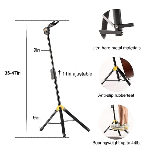 GHOSTFIRE AutoGrip Foldable Guitar Stand for Electric Bass and Acoustic