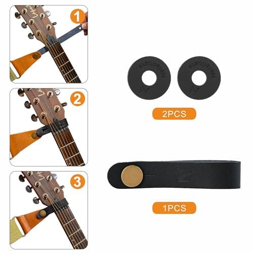 Leather Guitar Strap Lock with Free Pair Strap Locks