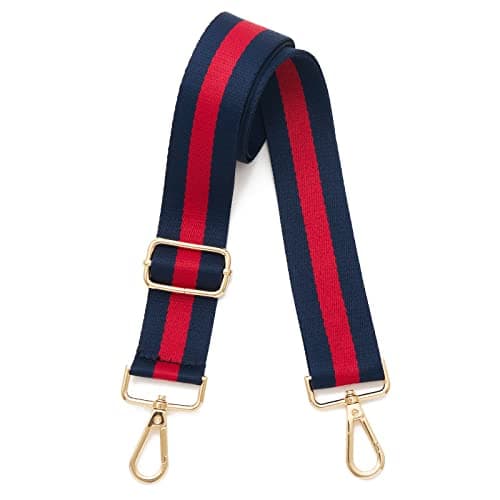 DOAPMLL Adjustable Gold Hardware Canvas Shoulder Strap for Women's Crossbody Purse — Stripeblue