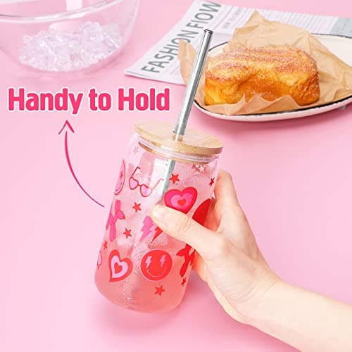 Cowgirl Aesthetic 16oz Beer Can Glasses with Lids and Straws for Soda and Iced Beverages
