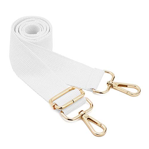 DEVPSISR Wide Shoulder Strap Replacement Adjustable Crossbody Canvas Bag — White