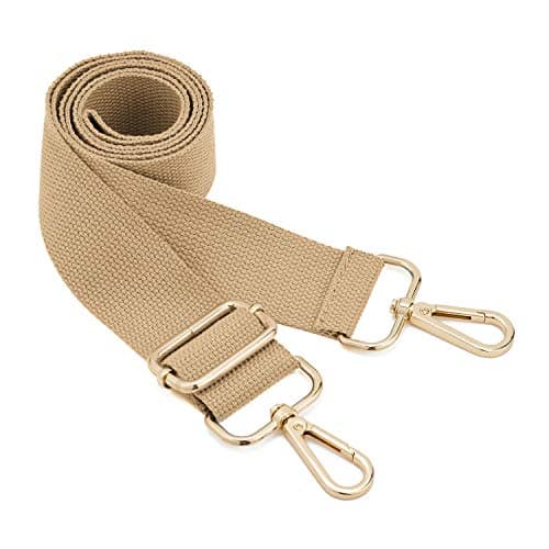 DEVPSISR Wide Shoulder Strap Replacement Adjustable Crossbody Canvas Bag — Light Coffee
