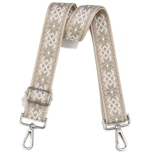 LVYOUME Crossbody Purse Strap with Silver Hardware Adjustable Wide Shoulder Strap