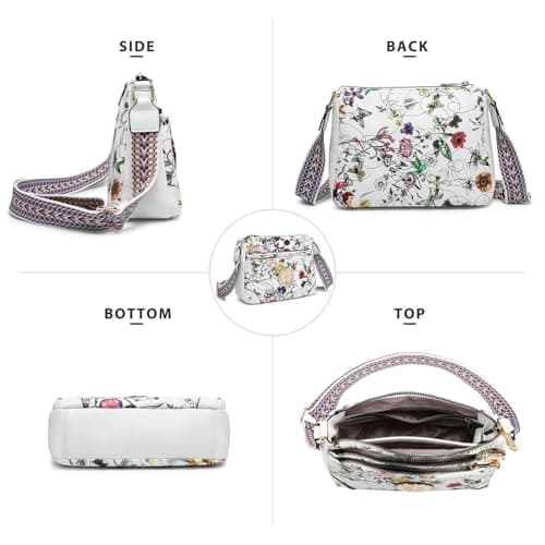 Trendy Dasein Crossbody Purse for Women with Multi Pockets and Guitar Strap