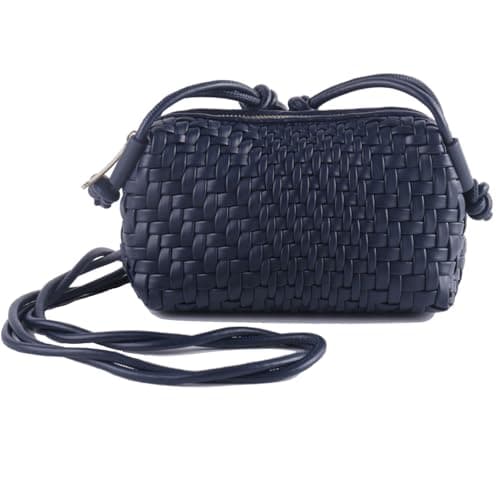 Dabdays Trendy Vegan Leather Crossbody Bag for Women — Navy Blue