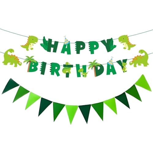 Camping Theme Birthday Party Decorations Kit Banner Topper — Green 3