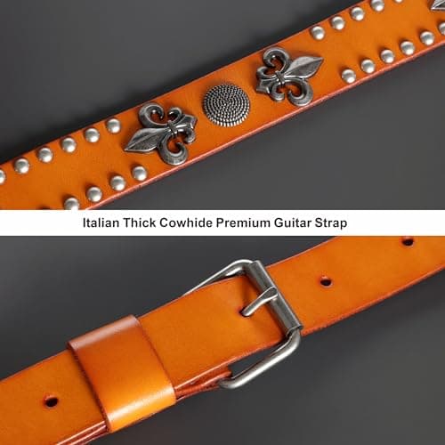 Nefelibata Royal Iris Natural Vegetable Tanned Cowhide Guitar Strap