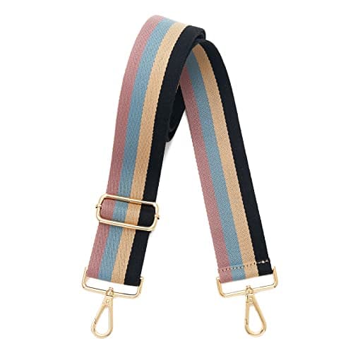 DOAPMLL Adjustable Gold Hardware Canvas Shoulder Strap for Women's Crossbody Purse — Stripecolor06