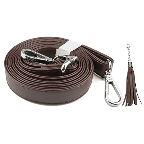 Beaulegan Purse Strap Replacement - Full Grain Microfiber - 59 Inch Adjustable, Dark Brown/Gold — Dark Brown (Silver Clasp)