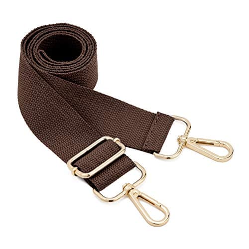 DEVPSISR Wide Shoulder Strap Replacement Adjustable Crossbody Canvas Bag — Brown