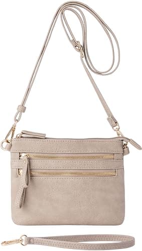 B Bretnano Vegan Mini Crossbody Purse with Tassel Accents — Almond Beige Nn
