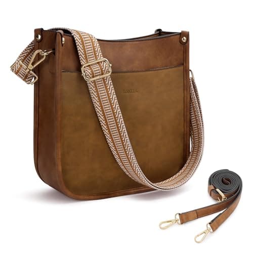 Trendy Vegan Leather Crossbody Bag for Women with Adjustable Shoulder Strap — A1-zs Brown