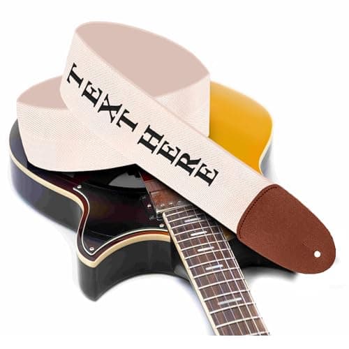 Personalized 2" Guitar Strap for Bass, Electric & Acoustic - Embroidered Name, Best Gift — Cream