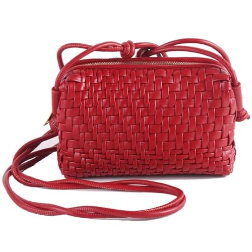 Dabdays Trendy Vegan Leather Crossbody Bag for Women — Red