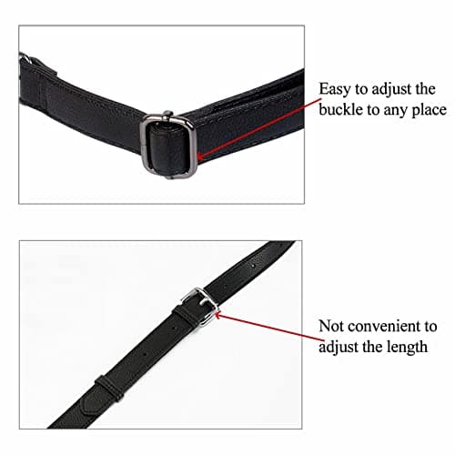 Replaceable Black/Gold Purse Strap - Full Grain Microfiber Leather - 59 Adjustable Crossbody Shoulder Bag - 1 Wide