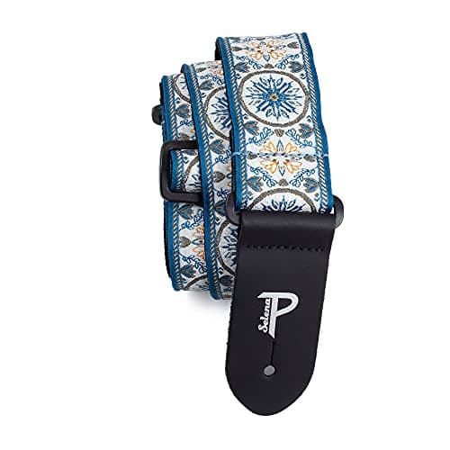 Perri’s Leathers Ltd. Jacquard Adjustable Guitar Strap - Made in Canada — Blue Mandala