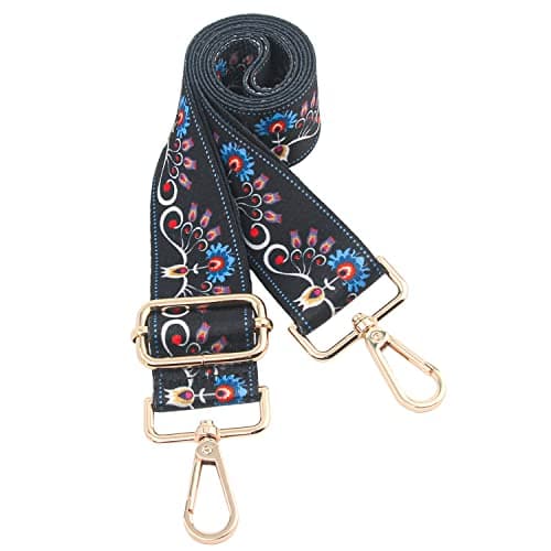 Chushui Replacement Crossbody Shoulder Strap for Handbag — Black Peacock