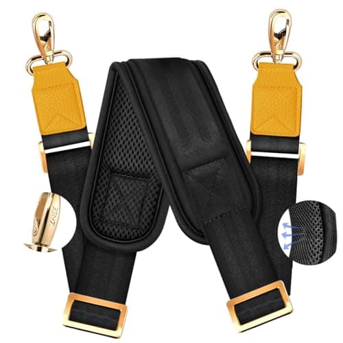 ZINZ Universal Bag Strap - Ultra-Thick, Breathable, Adjustable, Heavy-Duty TW01B07 — Black Yellow