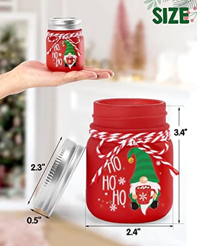 Christmas Gnome Mini Mason Jar Tiered Tray Decor for Farmhouse Home Decor