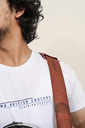 Genuine Leather Brown Padded Guitar Strap - 2 Inch Acoustic/Electric/Bass