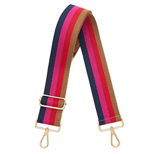 DOAPMLL Adjustable Gold Hardware Canvas Shoulder Strap for Women's Crossbody Purse — Stripecolor04