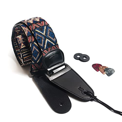 Bass, Electric & Acoustic Guitar Strap with Locks — Cobalt