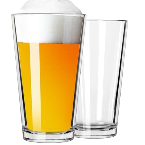 16 oz Beer Glasses Set of 2 for Men