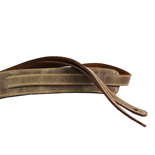 Walker And Williams Vintage Antique Brown Premium Leather Guitar Strap