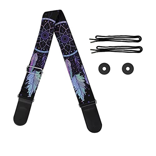 GLENLCWE Colorful Sea Turtle Guitar Strap for Acoustic, Electric & Bass — Cute Rabbit
