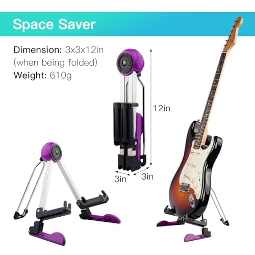 GUITTO Portable Foldable A-Frame Guitar Stand GGS-03