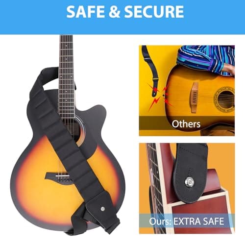 Vigorport Thick Padded Guitar Strap with Hidden Pick Holder