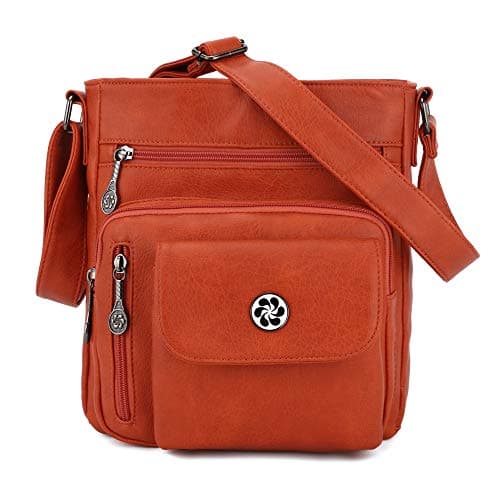 Angel Kiss Vegan Leather Crossbody Bag for Women Adjustible Strap — 39orange