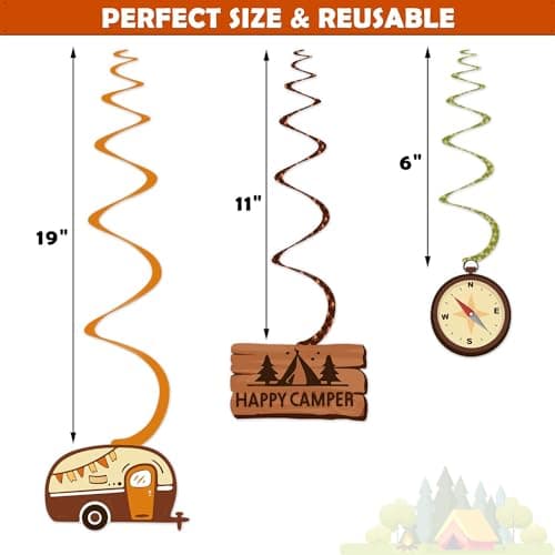 Camping Kids Party Hanging Swirls Decoration