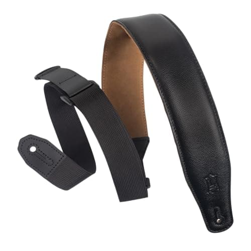 Levy's MRHGS-BLK Black Leather Guitar Strap