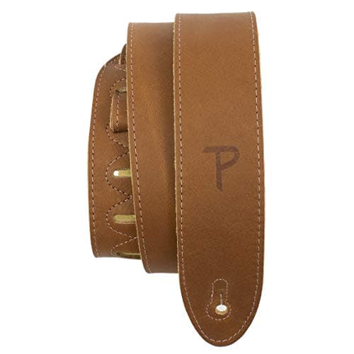 Perri’s Adjustable Vintage Brown Leather Guitar Strap for All Sizes — Camel