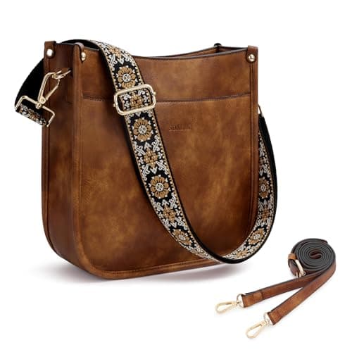 Trendy Vegan Leather Crossbody Bag for Women with Adjustable Shoulder Strap — A3-dark Brown