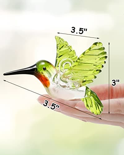 Green Hummingbird Glass Ornament for Bird Lovers
