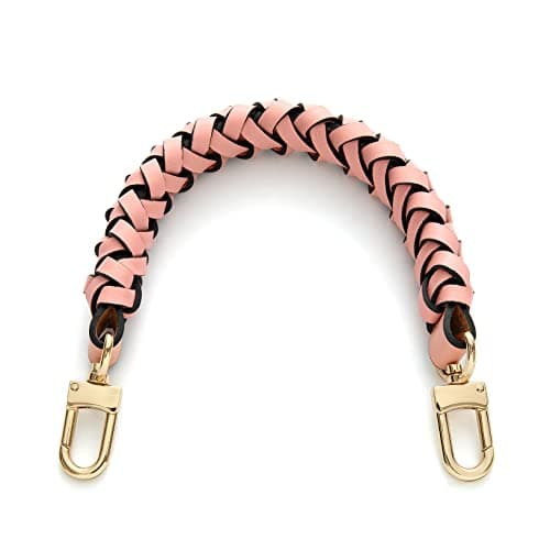 OULARIO Genuine Leather Braided Handle for Neonoe Metis Noe BB NM Beaubourg Hobo — Pink
