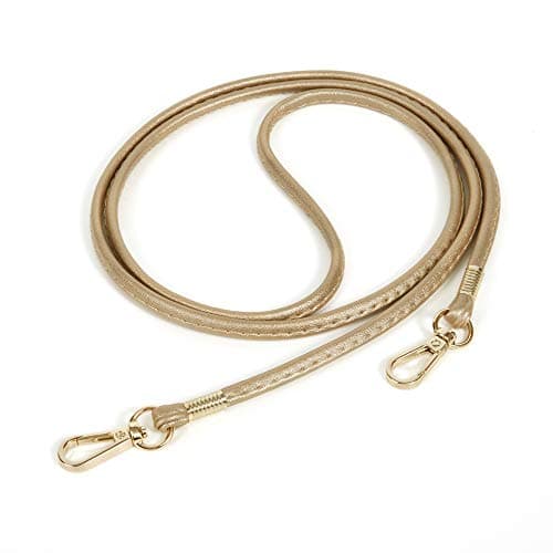 Xiahw Thin Soft PU Leather Crossbody Chain Strap for Small Bags, Purses, Wallets, Clutch, Phone Cases (Black-Silver) — Light Gold - Gold
